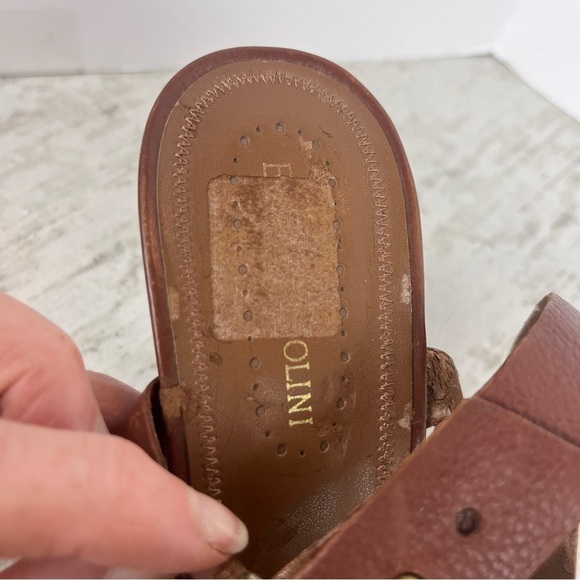 ENZO ANGIOLINI Women's Heels Sz 8.5 Leather Brown Stappy - Picture 7 of 15